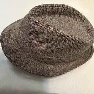 Men’s Gray Tweed Trilby Fedora Hat | Short Brim Retro Classic